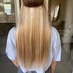 20" LIGHT HONEY BLONDE HALO EXTENSION COLOR #882